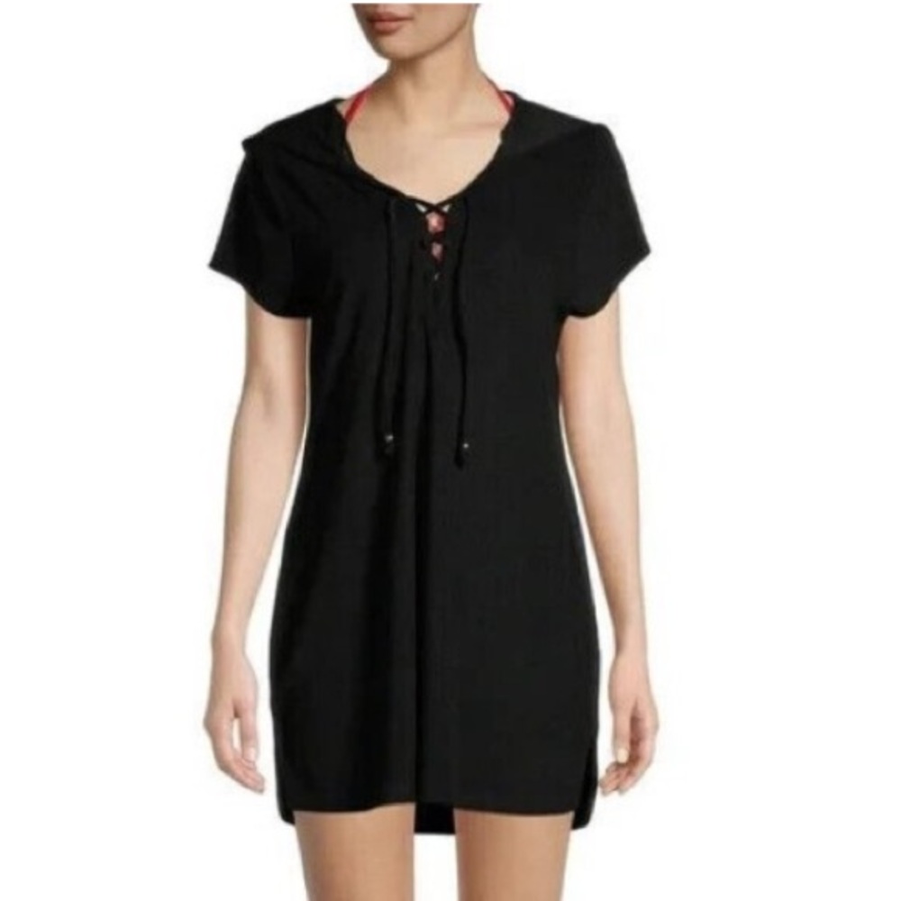 Time and Tru Black Swim Coverup